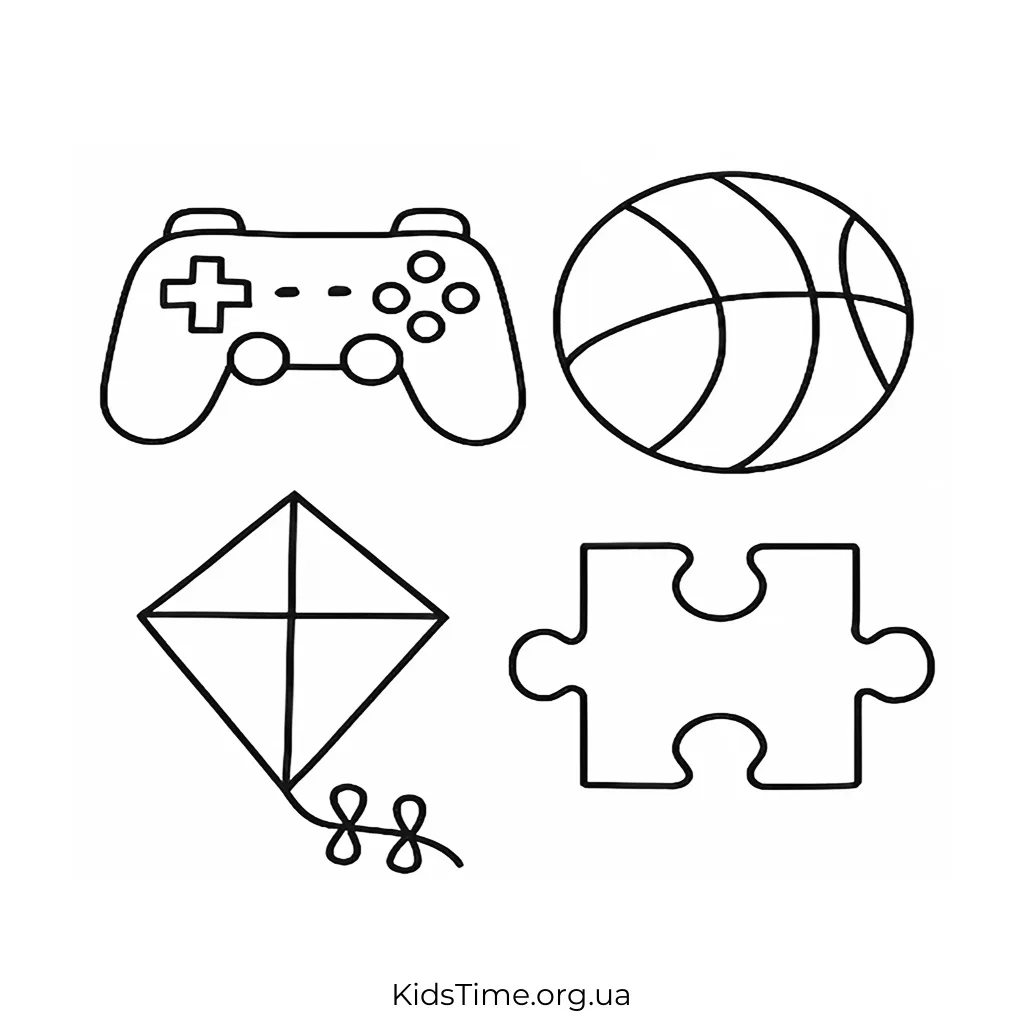 60 милих та легких малюнків: неймовірно прості ідеї для малювання • Kids Time KidsTime_Малювати малюнки легкі і красиві - джойстик, куля, повітряний змій, пазл