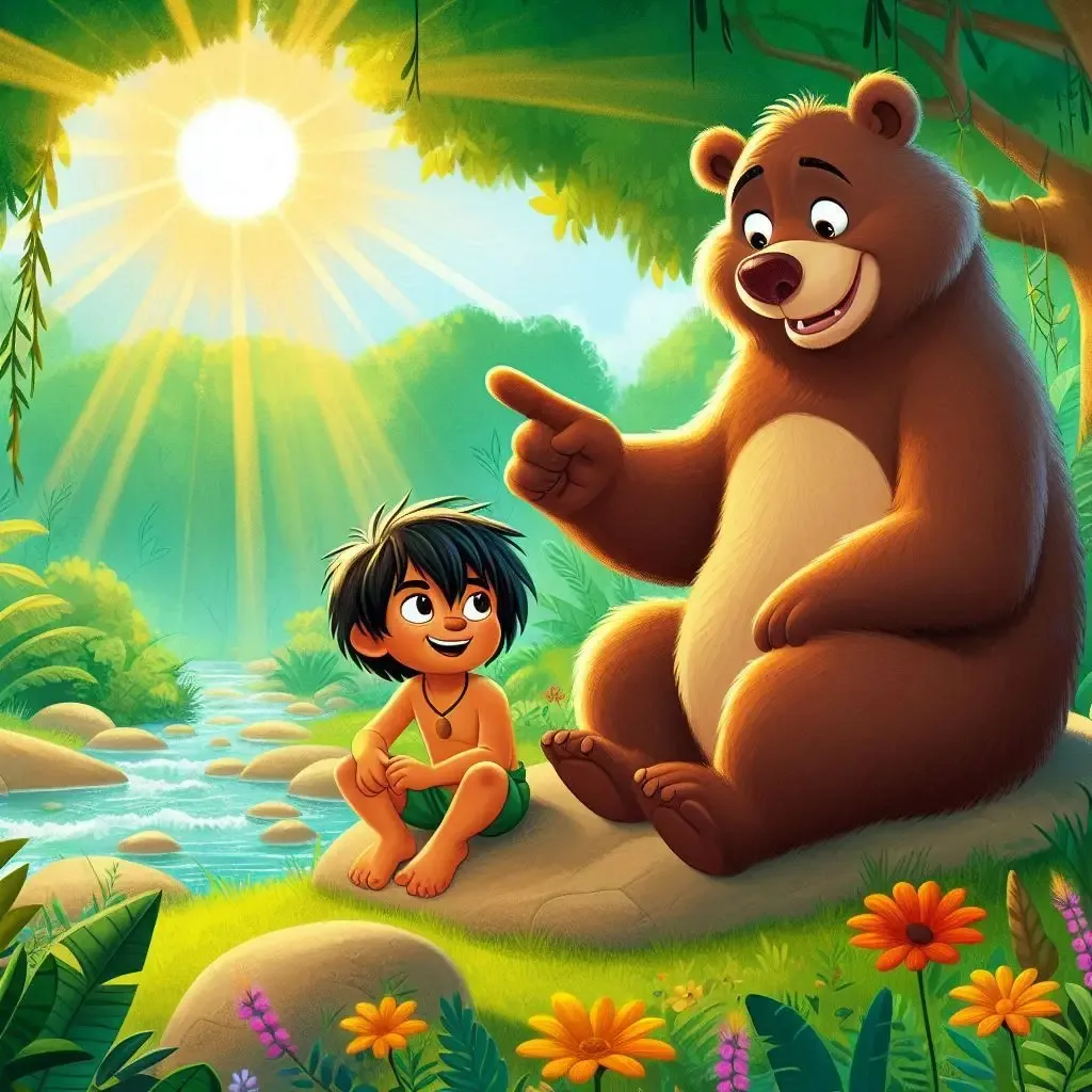 Мауглі (переказ для дітей) • Kids Time Балу вчить Мауглі законів Джунглів