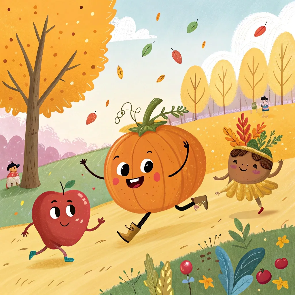 Гарбузяний король (про користь овочів та фруктів) • Kids Time Про гарбузяного короля яблуко та картопля