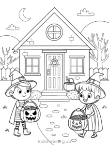 🎃 Розмальовки Хелловін: 30+ безкоштовних шаблонів для друку • Kids Time діти трік ор тріт розмальовка хелловін