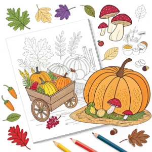 Завантажити безкоштовно Осінні розмальовки овочів та фруктів🥕🌽🍎: 25+ ідей для дітей