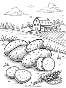 Осінні розмальовки овочів та фруктів🥕🌽🍎: 25+ ідей для дітей • Kids Time Розмальовка Картопля та овочі - для дітей 5-10 рокі
