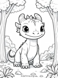 Розмальовки Беззубик та друзі 🐉 скачати й роздрукувати • Kids Time Розмальовка Маленький Беззубик
