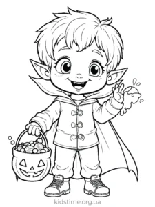 🎃 Розмальовки Хелловін: 30+ безкоштовних шаблонів для друку • Kids Time вампір дитина розмальовка хелловін