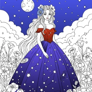 Завантажити безкоштовно 👑 30+ безкоштовних чарівних розмальовок принцеси, дитячі антистрес-розмальовки